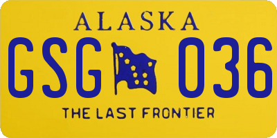 AK license plate GSG036