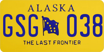 AK license plate GSG038