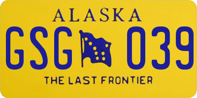 AK license plate GSG039