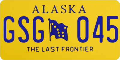 AK license plate GSG045