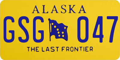 AK license plate GSG047