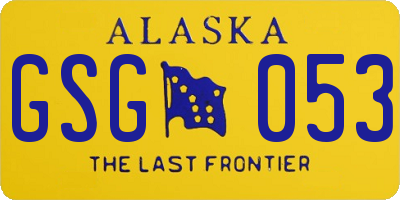 AK license plate GSG053