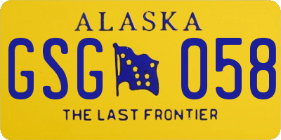 AK license plate GSG058