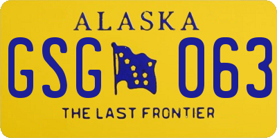 AK license plate GSG063