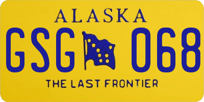 AK license plate GSG068