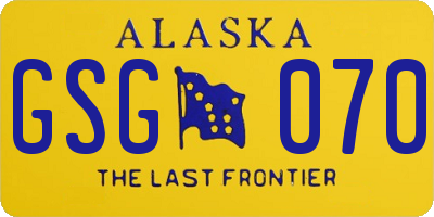 AK license plate GSG070