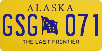 AK license plate GSG071