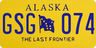 AK license plate GSG074