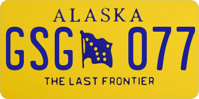 AK license plate GSG077