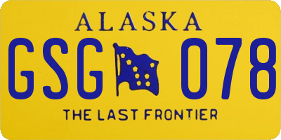 AK license plate GSG078