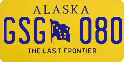 AK license plate GSG080