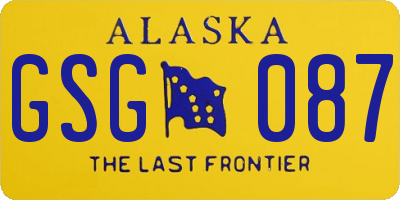 AK license plate GSG087