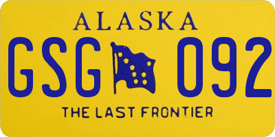 AK license plate GSG092