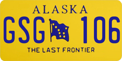 AK license plate GSG106