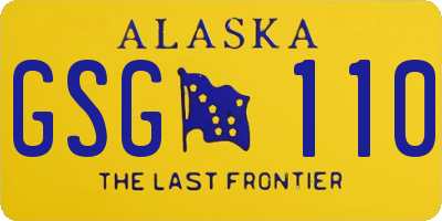 AK license plate GSG110