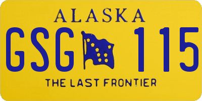 AK license plate GSG115