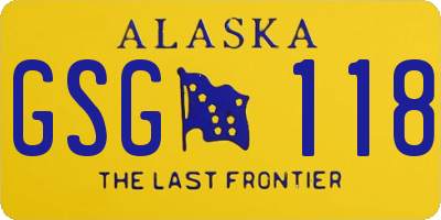 AK license plate GSG118