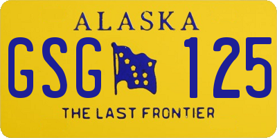 AK license plate GSG125