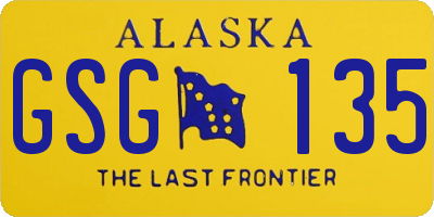 AK license plate GSG135