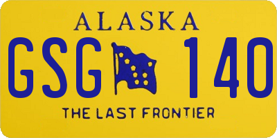 AK license plate GSG140