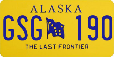 AK license plate GSG190