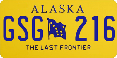 AK license plate GSG216