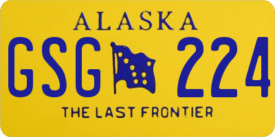 AK license plate GSG224