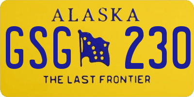 AK license plate GSG230