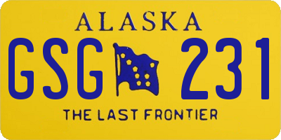 AK license plate GSG231