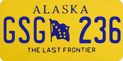 AK license plate GSG236