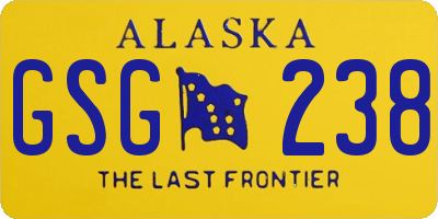 AK license plate GSG238