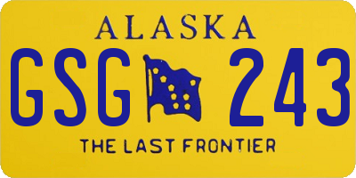 AK license plate GSG243