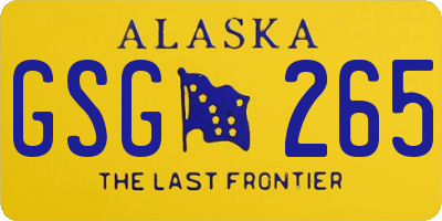 AK license plate GSG265