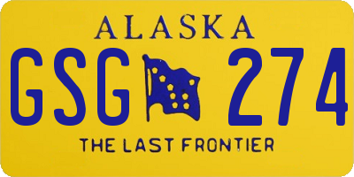 AK license plate GSG274