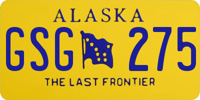AK license plate GSG275
