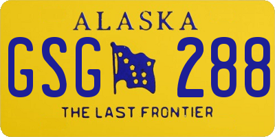 AK license plate GSG288