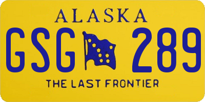 AK license plate GSG289