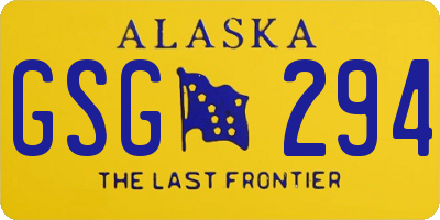 AK license plate GSG294