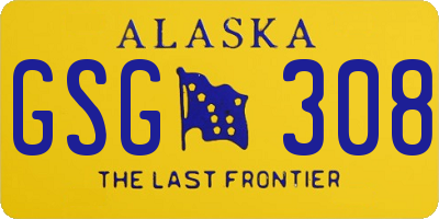 AK license plate GSG308