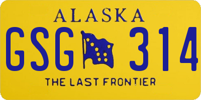 AK license plate GSG314