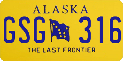 AK license plate GSG316