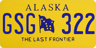 AK license plate GSG322