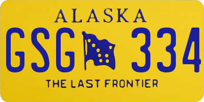 AK license plate GSG334