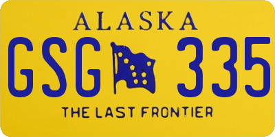 AK license plate GSG335