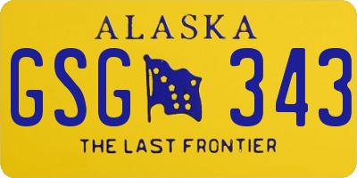 AK license plate GSG343
