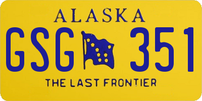 AK license plate GSG351