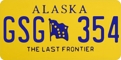 AK license plate GSG354