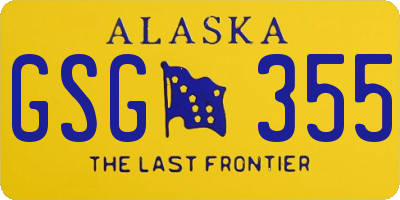 AK license plate GSG355