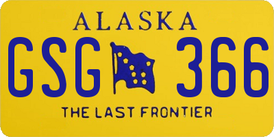 AK license plate GSG366
