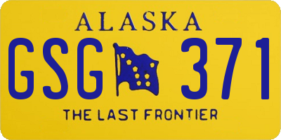 AK license plate GSG371